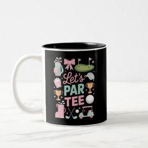 Let's Par Tee Golf Coquette Golfing Lover Gifts Two-Tone Coffee Mug