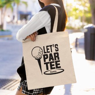 Lets Par Tee Golf Funny Personalised Tote Bag