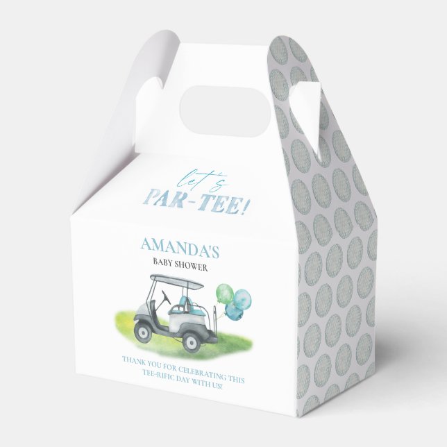 Let's Par-Tee Golf Gable Favour Box (Front Side)