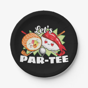 Lets Par Tee Golf Pun - Golfing Party Paper Plate