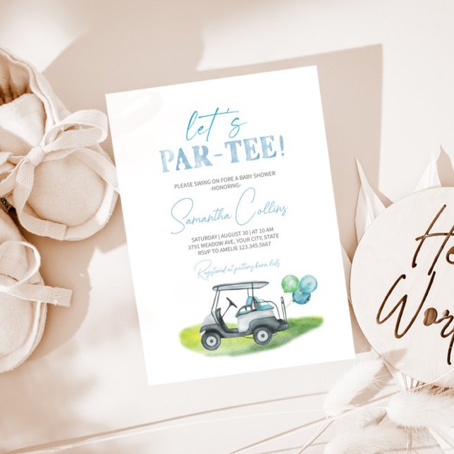 Let's Par-tee Golf Theme Baby Shower Invitation  (Creator Uploaded)