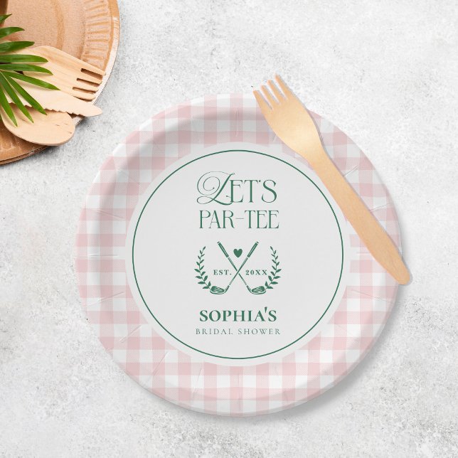 Let's Par-Tee Modern Golf Bridal Shower Paper Plate (Creator Uploaded)