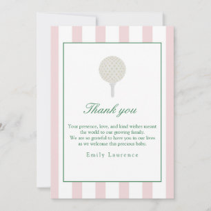 Let's par-tee Pink Golf Birthday Thank You Card