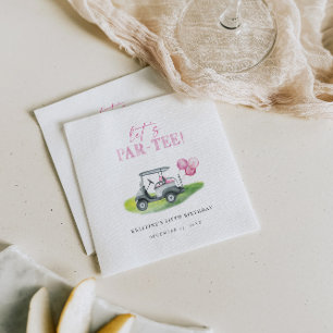 Let's Par-Tee Pink Golf Party Napkin