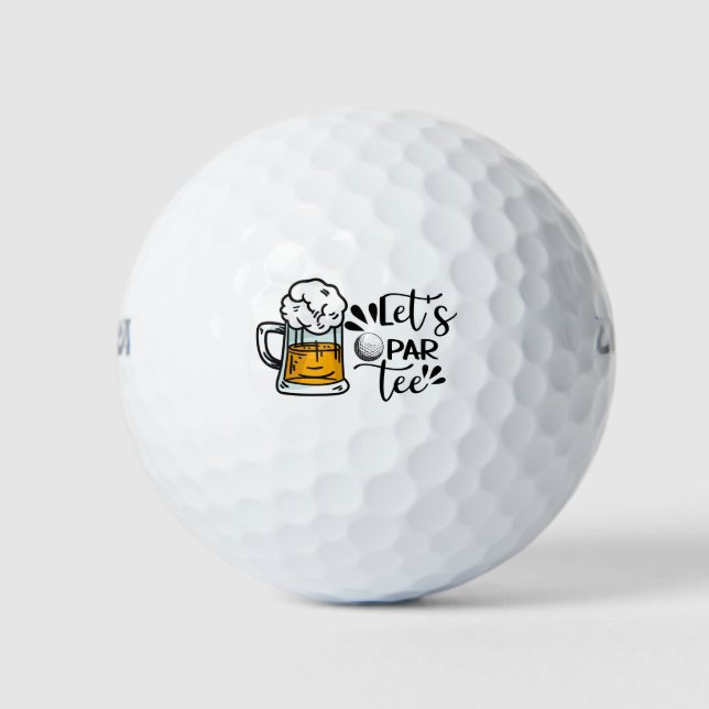 Let's Par Tee with glass of Beer Golf Balls (Front)