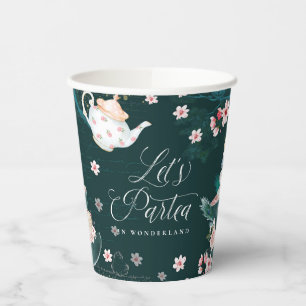 Let's Partea In Wonderland Magical Fantasy Collage Paper Cups