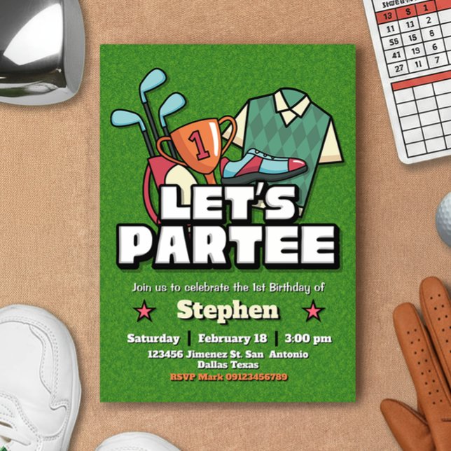 Lets Partee - Golf Birthday Invitation (Lets Partee - Golf Birthday Invitation)