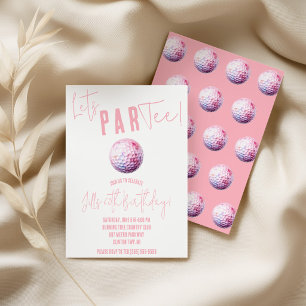 Let's ParTee! Pink and White Golf themed Party Invitation