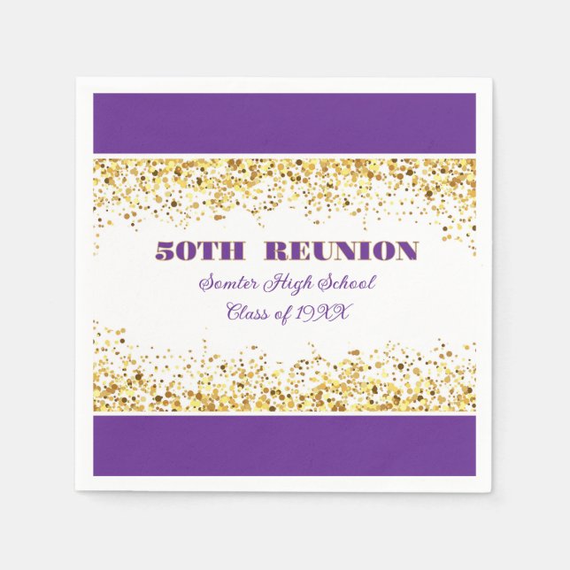 Let's Party! 50th Class Reunion custom  Napkin (Front)