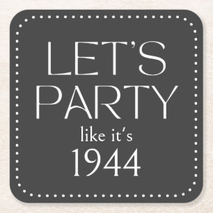 Let's Party 80th Birthday Party Coasters