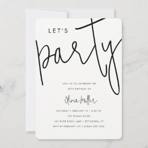 Let's Party Birthday Celebration Invitation