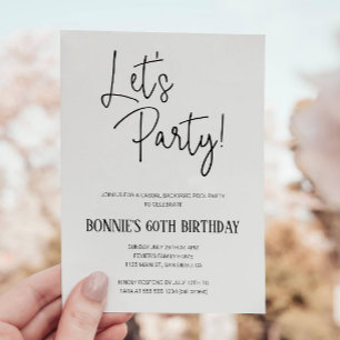 Let's Party Casual Backyard Birthday Invitation