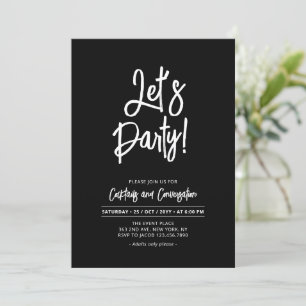 Let's Party   Chic Brush Script Any Occasion Party Invitation