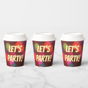Let's Party Colourful Bokeh Lights Festive Paper Cups