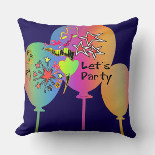 Let's Party Dk Blue Decorative  Cushion