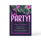 Let's Party Electric Pink Neon Tropical Birthday