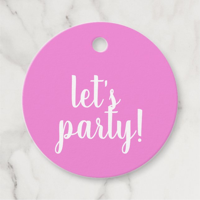 Let's party - favour tags (Front)