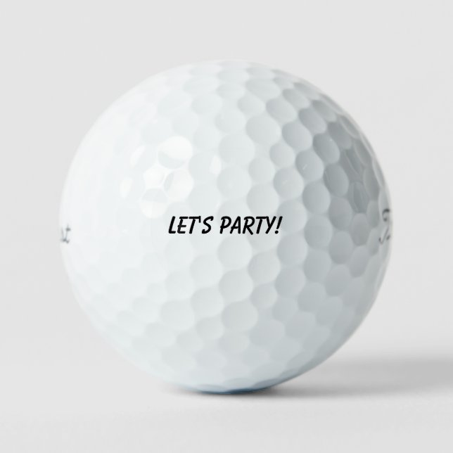 'Let's Party!" Fun Golf Course Wedding Favours  Balls (Front)