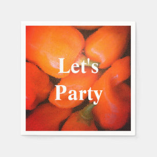 Let's Party Fun Summer Picnic Orange Chilli Pepper Napkin