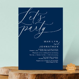 Let's Party Happily Ever After Wedding Dinner Invitation
