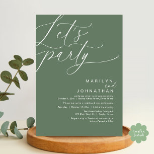 Let's Party Happily Ever After Wedding Dinner Invitation