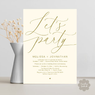 Let's Party Happily Ever After Wedding Dinner Invitation