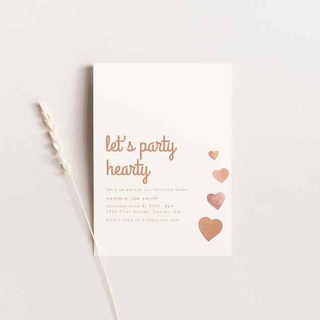 Let's Party Hearty Love Heart Baby Shower Invitation (Creator Uploaded)