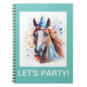 Let's Party horse lovers spiral notebook. Notebook