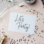 Let's Party Informal Wedding Reception Elopement Postcard<br><div class="desc">This fun wedding reception party postcard will be the perfect way to invite your friends and family for a casual marriage celebration party! Invite your friends and family for an day/evening of fun!</div>