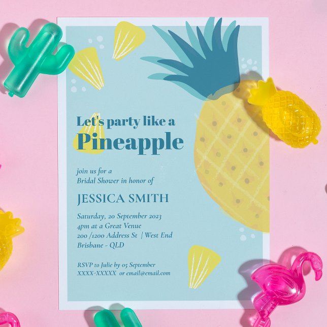 Let's Party Like A Pineapple Bridal Shower Invitation (Creator Uploaded)