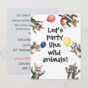 Let's Party Like Animals Digital Download Invitation