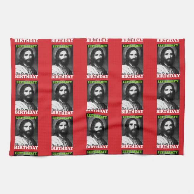 Let's party like it's my birthday tea towel (Horizontal)