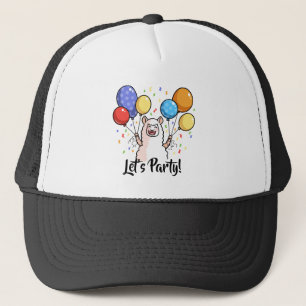 Let's Party Llama Trucker Hat