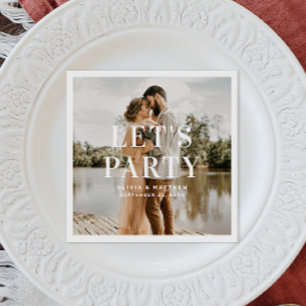 Lets party. Modern minimalist typography wedding  Napkin