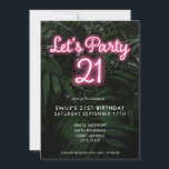 Let's Party Modern Neon 21st Birthday Invitation<br><div class="desc">Let's Party Modern Neon 21st Birthday Invitation</div>