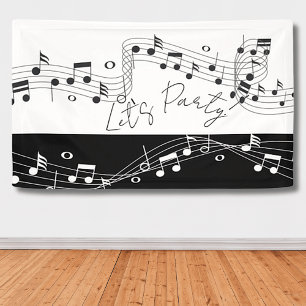 Let's Party Music Themed Indoor/Outdoor Banner