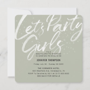 Let's Party Olive Bachelorette Party Invitation