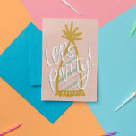Let's Party Pastel Party Hat Birthday Card<br><div class="desc">Celebrate your loved ones with this darling hand lettered "Let's Party!" birthday greeting card. Customize the text inside the card.</div>