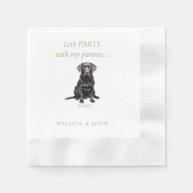 "Let's Party Pet Wedding Cocktail Napkin (Front)