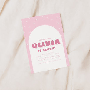 Let's Party Pink Confetti Birthday Invite