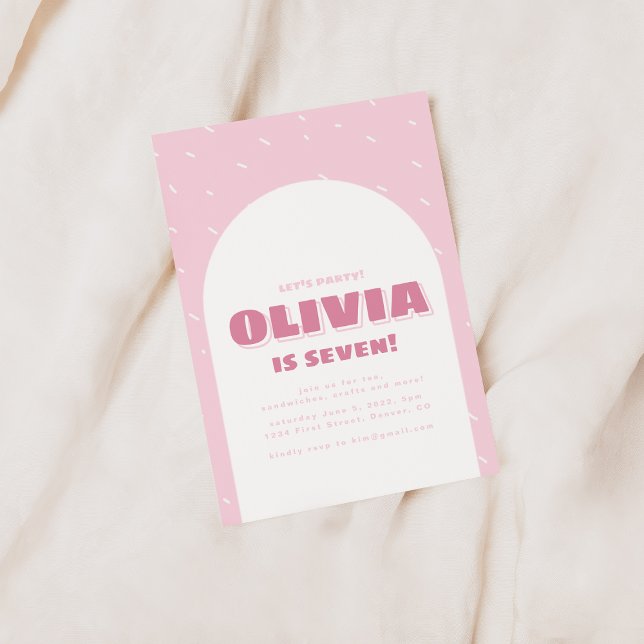 Let's Party Pink Confetti Birthday Invite (Creator Uploaded)