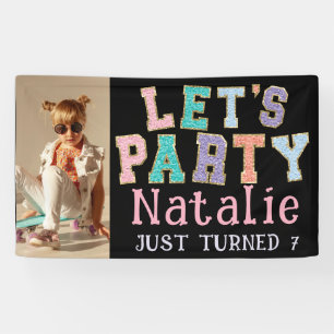 Let's Party Preppy Faux Chenille Birthday Party Banner