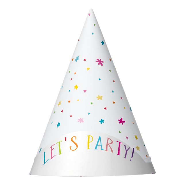 LETS PARTY pretty party bright colours sprinkles Party Hat (Front)