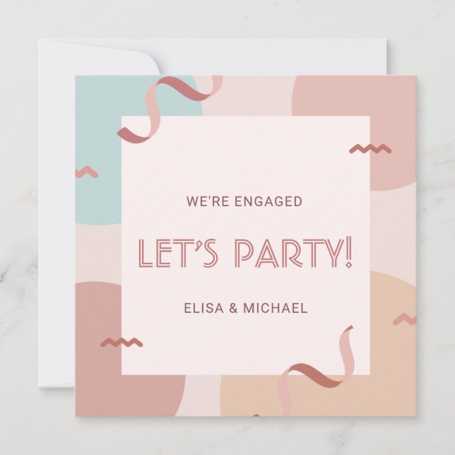 Let's Party Rose Engagement Party Invitation (Front)