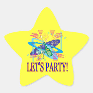 Lets Party Star Sticker