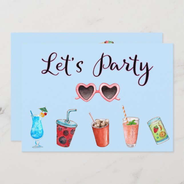 Let's Party Summer Soiree Invitation (Front/Back)