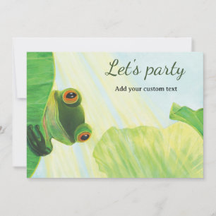 Let's party - The big-eyed green frog Invitation