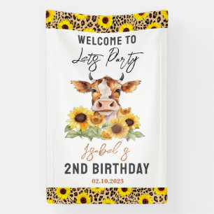 Let's Party Till the Cows Come Home 2nd Birthday Banner