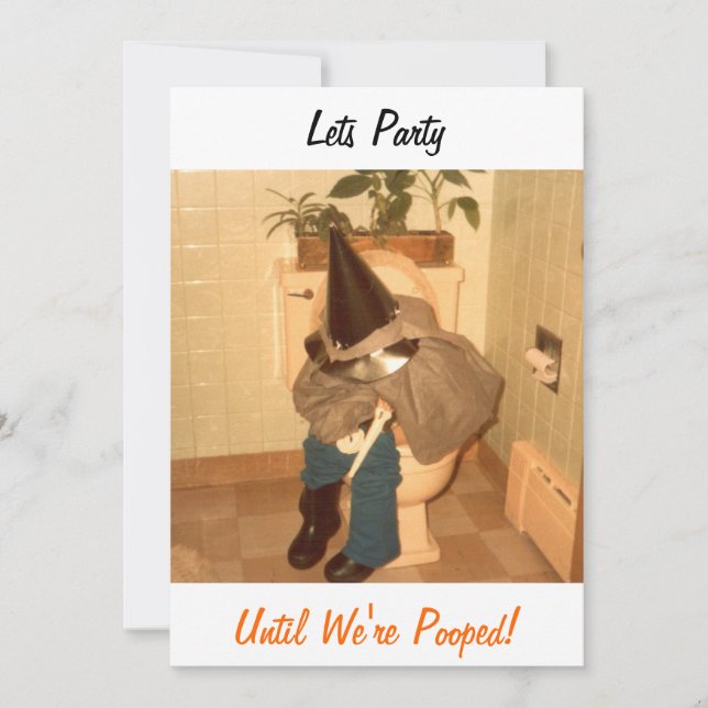 Lets party until we're pooped- invite (Front)