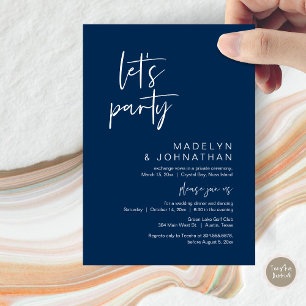 Let's Party, Wedding Elopement Dinner and Dancing Invitation